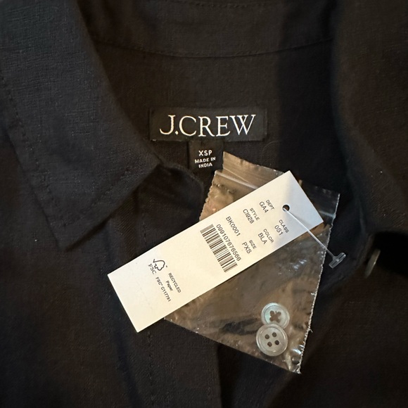NWT | J CREW Linen Utility Shirt Dress in Black - Picture 9 of 10